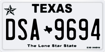 TX license plate DSA9694