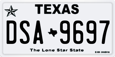 TX license plate DSA9697