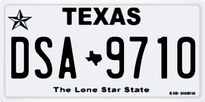 TX license plate DSA9710