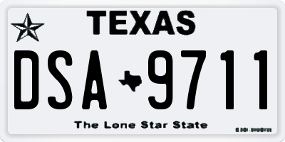 TX license plate DSA9711
