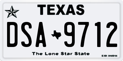 TX license plate DSA9712