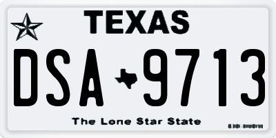 TX license plate DSA9713