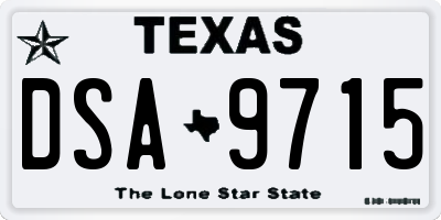 TX license plate DSA9715