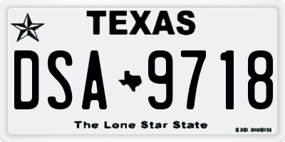 TX license plate DSA9718