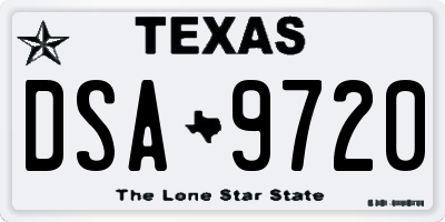TX license plate DSA9720