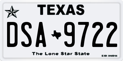TX license plate DSA9722