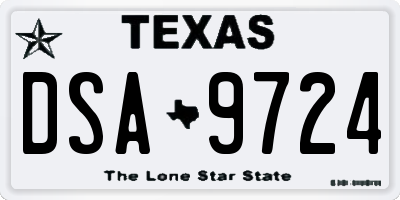 TX license plate DSA9724