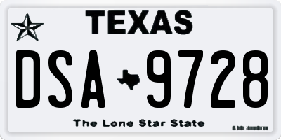 TX license plate DSA9728