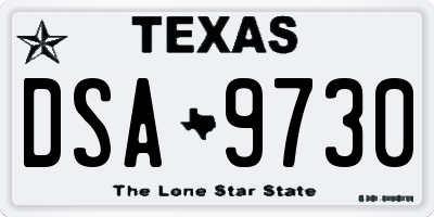 TX license plate DSA9730