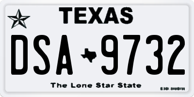 TX license plate DSA9732