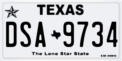 TX license plate DSA9734