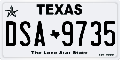 TX license plate DSA9735