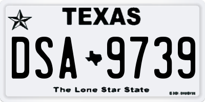 TX license plate DSA9739