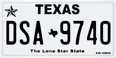 TX license plate DSA9740