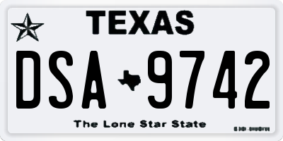 TX license plate DSA9742