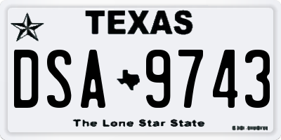 TX license plate DSA9743