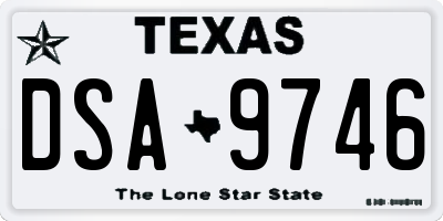 TX license plate DSA9746