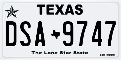 TX license plate DSA9747