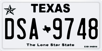 TX license plate DSA9748