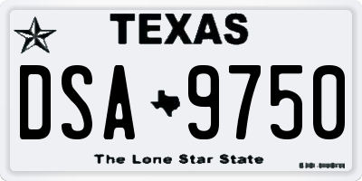TX license plate DSA9750