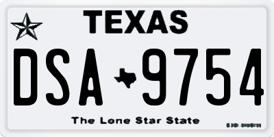 TX license plate DSA9754