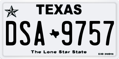 TX license plate DSA9757