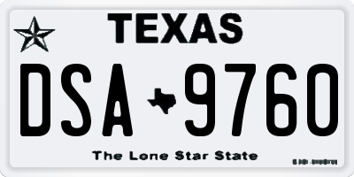 TX license plate DSA9760