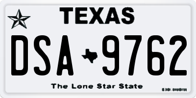 TX license plate DSA9762