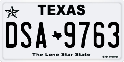 TX license plate DSA9763