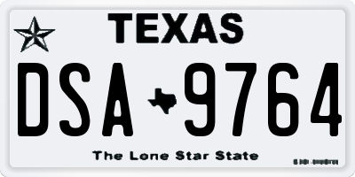TX license plate DSA9764