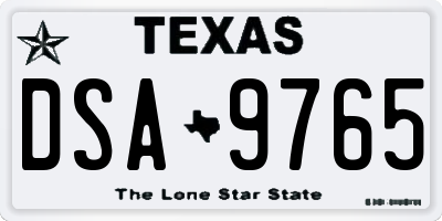 TX license plate DSA9765