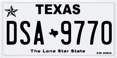 TX license plate DSA9770