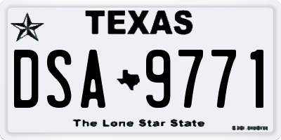 TX license plate DSA9771