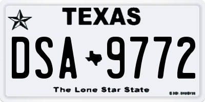 TX license plate DSA9772