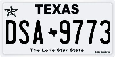TX license plate DSA9773