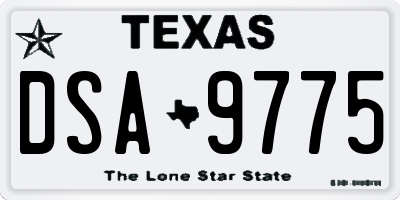 TX license plate DSA9775