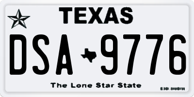 TX license plate DSA9776