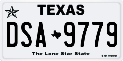 TX license plate DSA9779