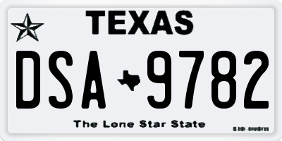 TX license plate DSA9782