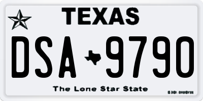TX license plate DSA9790