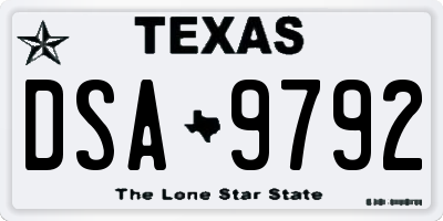 TX license plate DSA9792