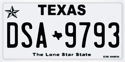TX license plate DSA9793