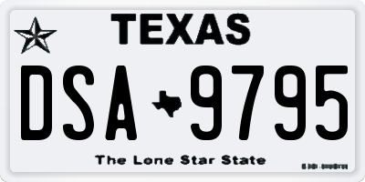 TX license plate DSA9795