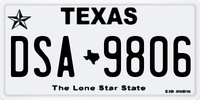 TX license plate DSA9806