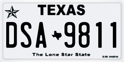 TX license plate DSA9811