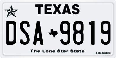 TX license plate DSA9819