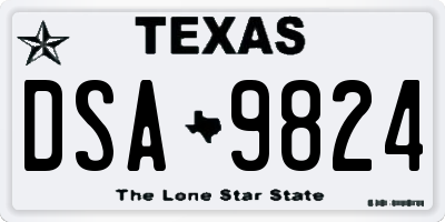 TX license plate DSA9824