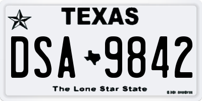 TX license plate DSA9842