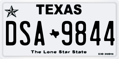 TX license plate DSA9844