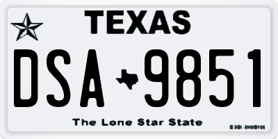 TX license plate DSA9851